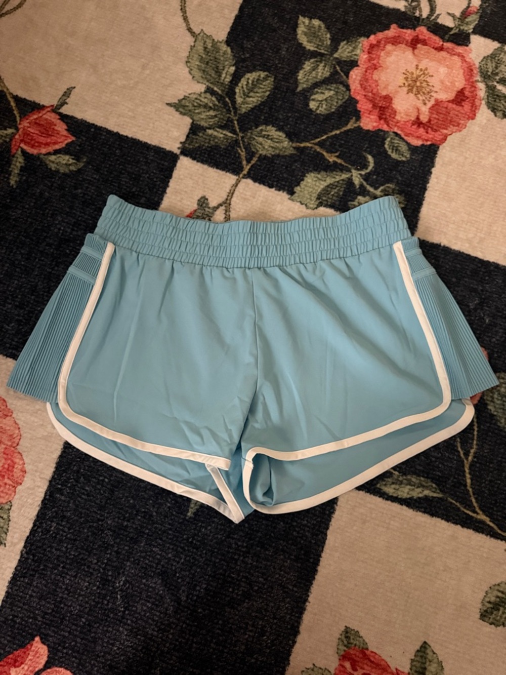all in motion Light Blue Athletic Shorts with White Trim